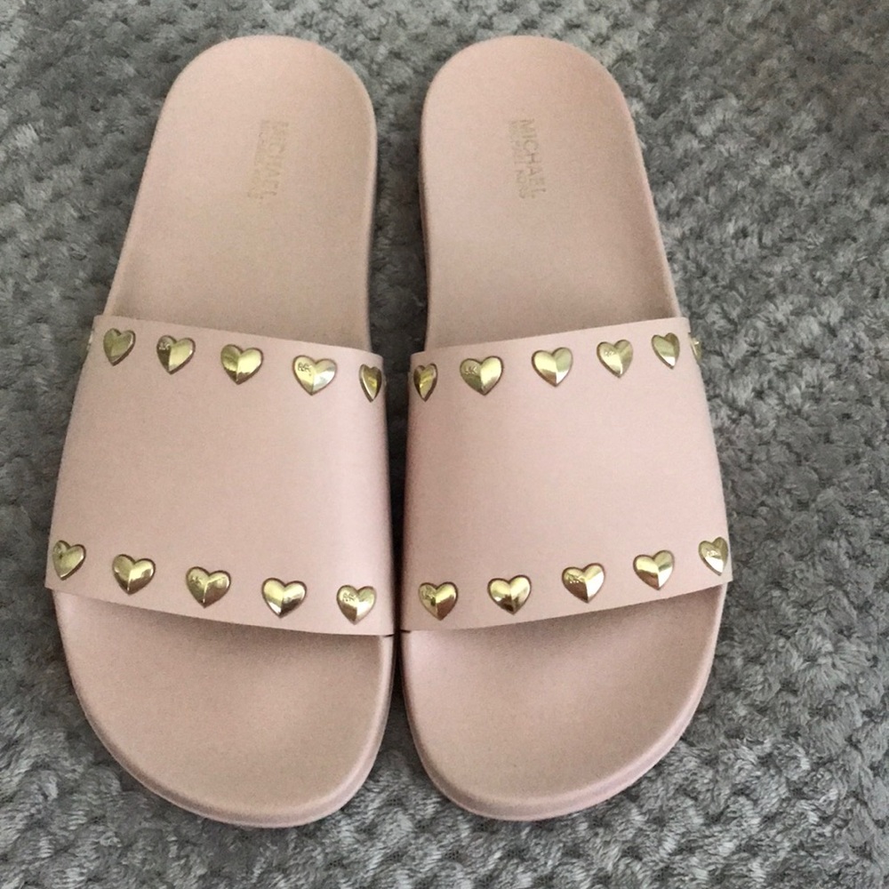 Michael Kors Zooey Studded Heart Slide - Picture 2 of 5